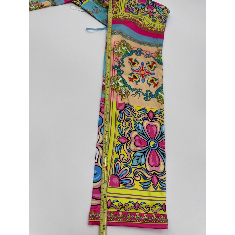 BanJul Women Multi-Color Baroque Floral Print 2-Piece Satin Lounge Set Size S - Picture 16 of 16